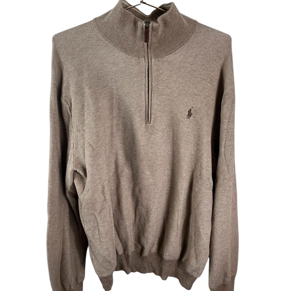 Polo Ralph Lauren Men's Beige Half-Zip Sweater - Picture 3 of 8